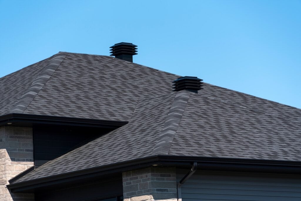 Black roof shingles