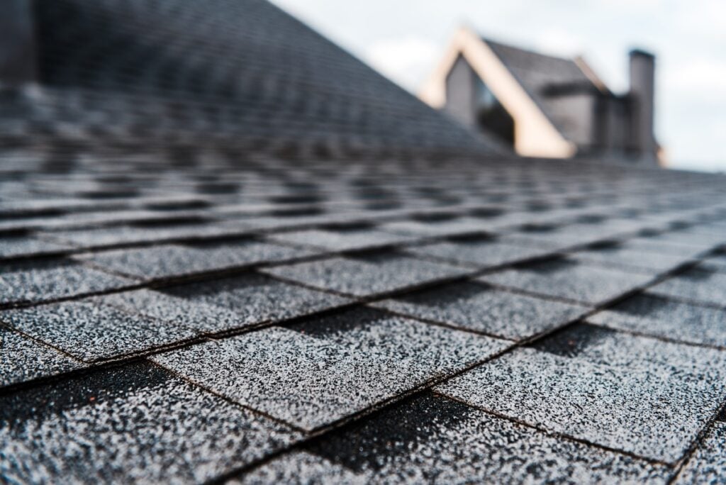 closeup of gaf shingles
