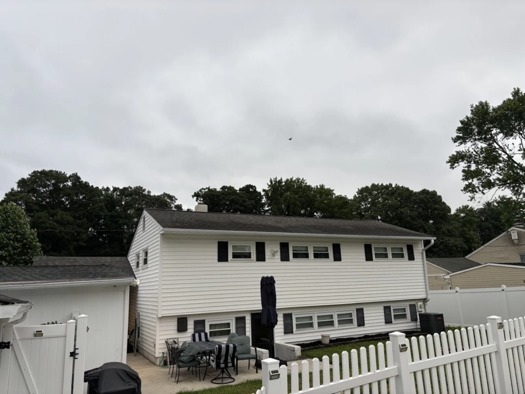 White house with grey roof