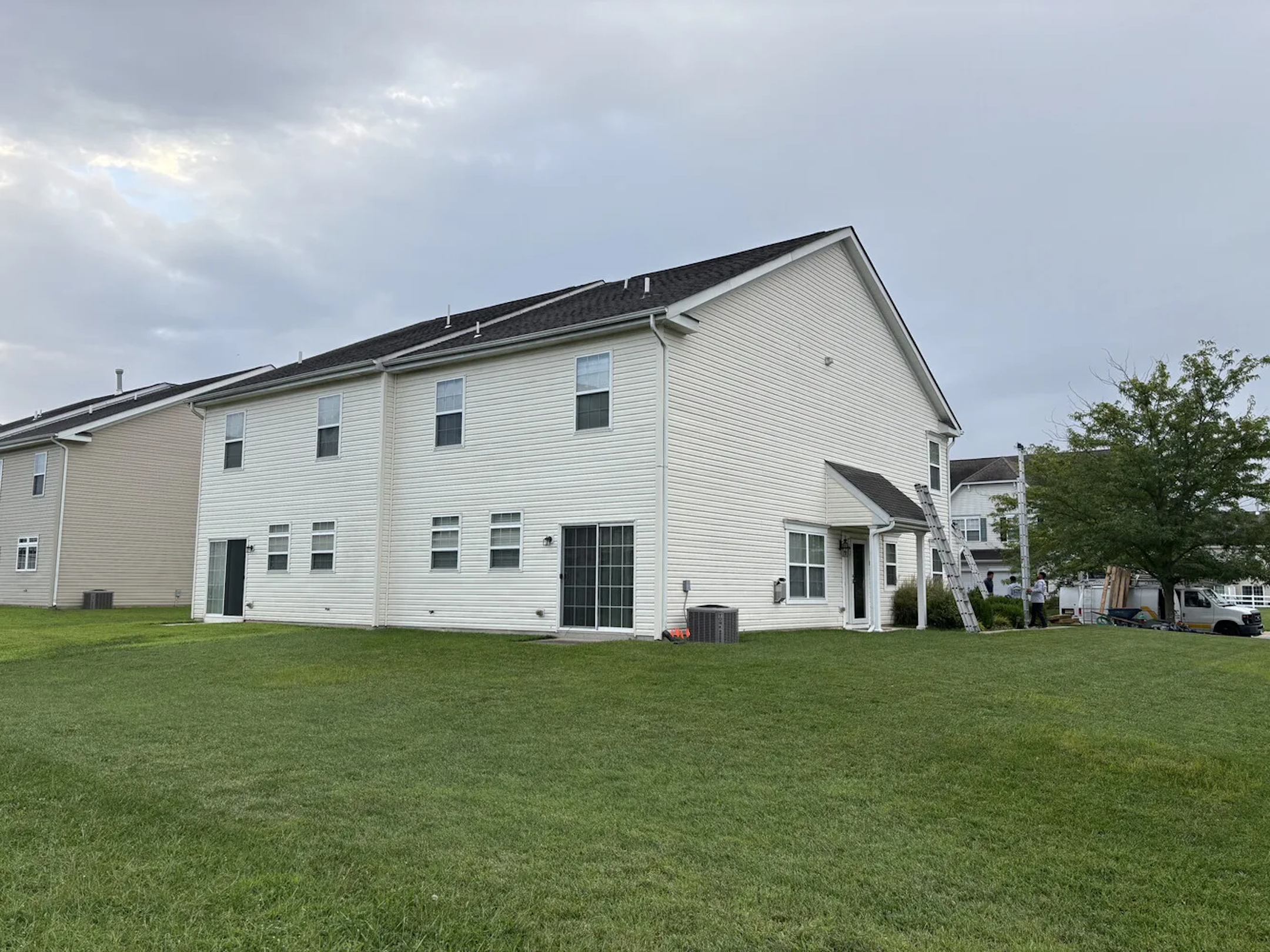 White house with grey roof