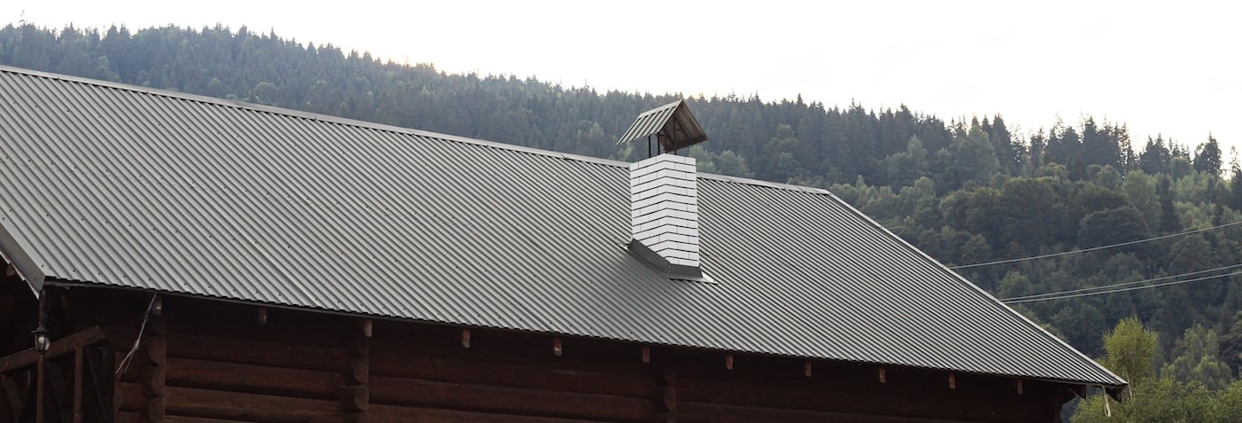 home with corrugated metal roof