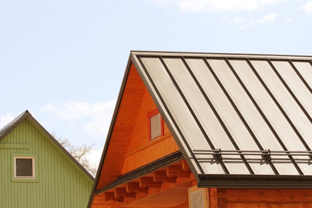 house with a roof made of metal sheets