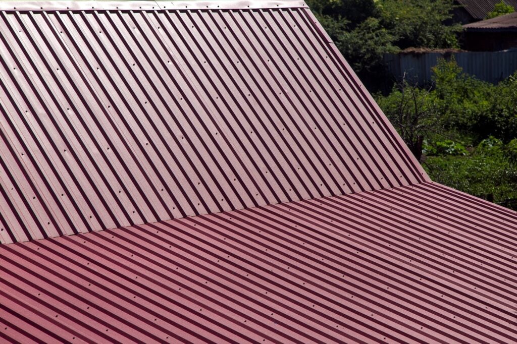 red corrugated metal panels